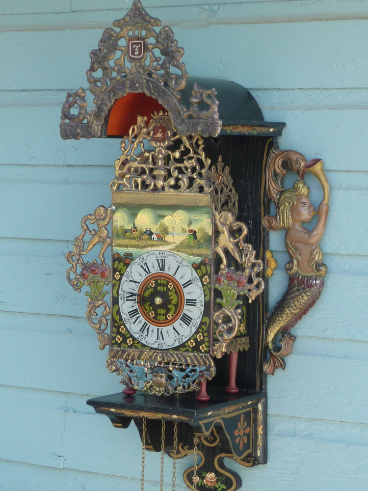 DUTCH FOLKLORE STOOL CLOCK